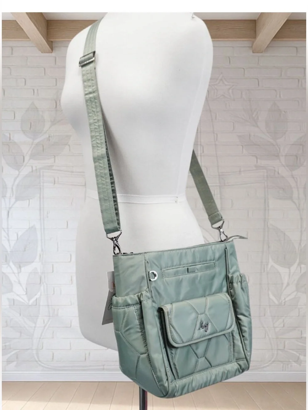 NWT sage green Lug Toss Convertible Crossbody Bag